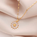 GARGANTILHA GIRASSOL BANHADO EM OURO 18K
